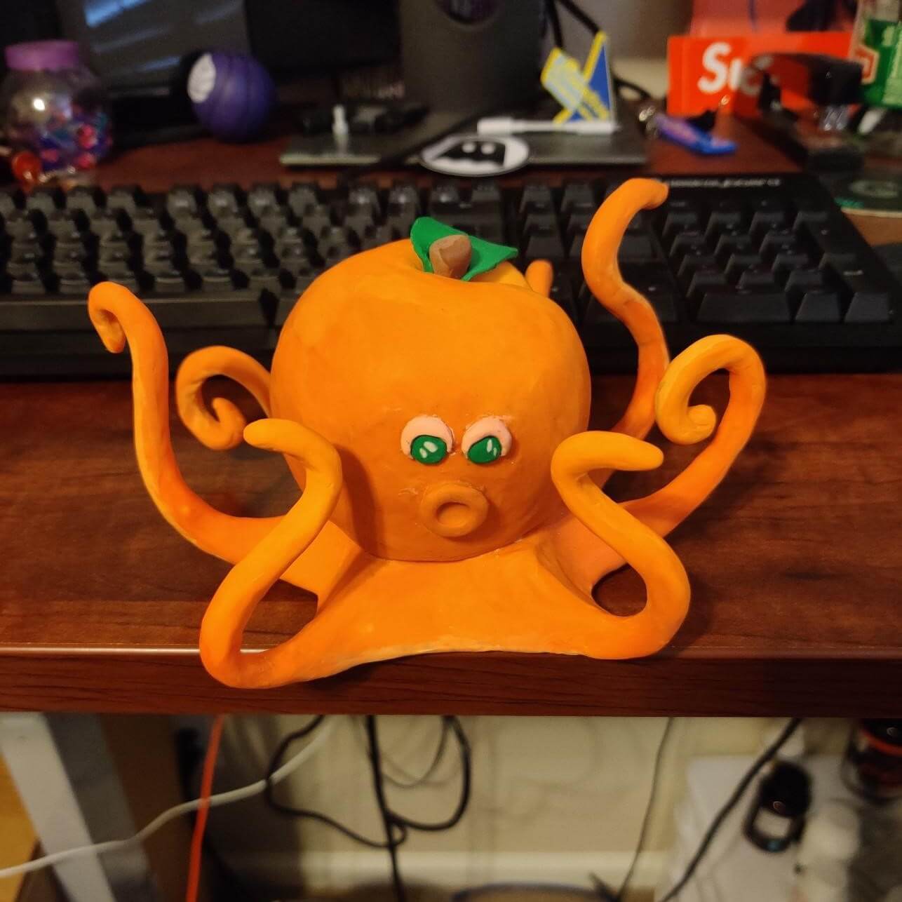 Orange clay octopus