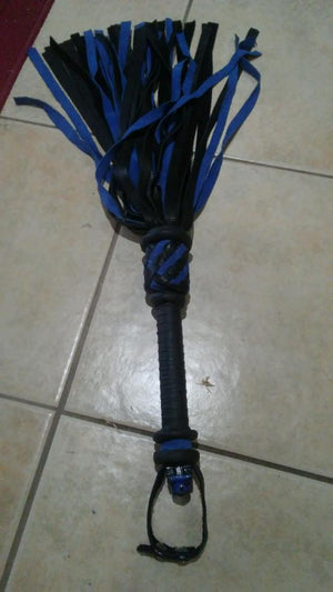 Blue & Black Leather Flogger Handcrafted by Nathan Morrison – A Work of Art with a Sting 🖤💙