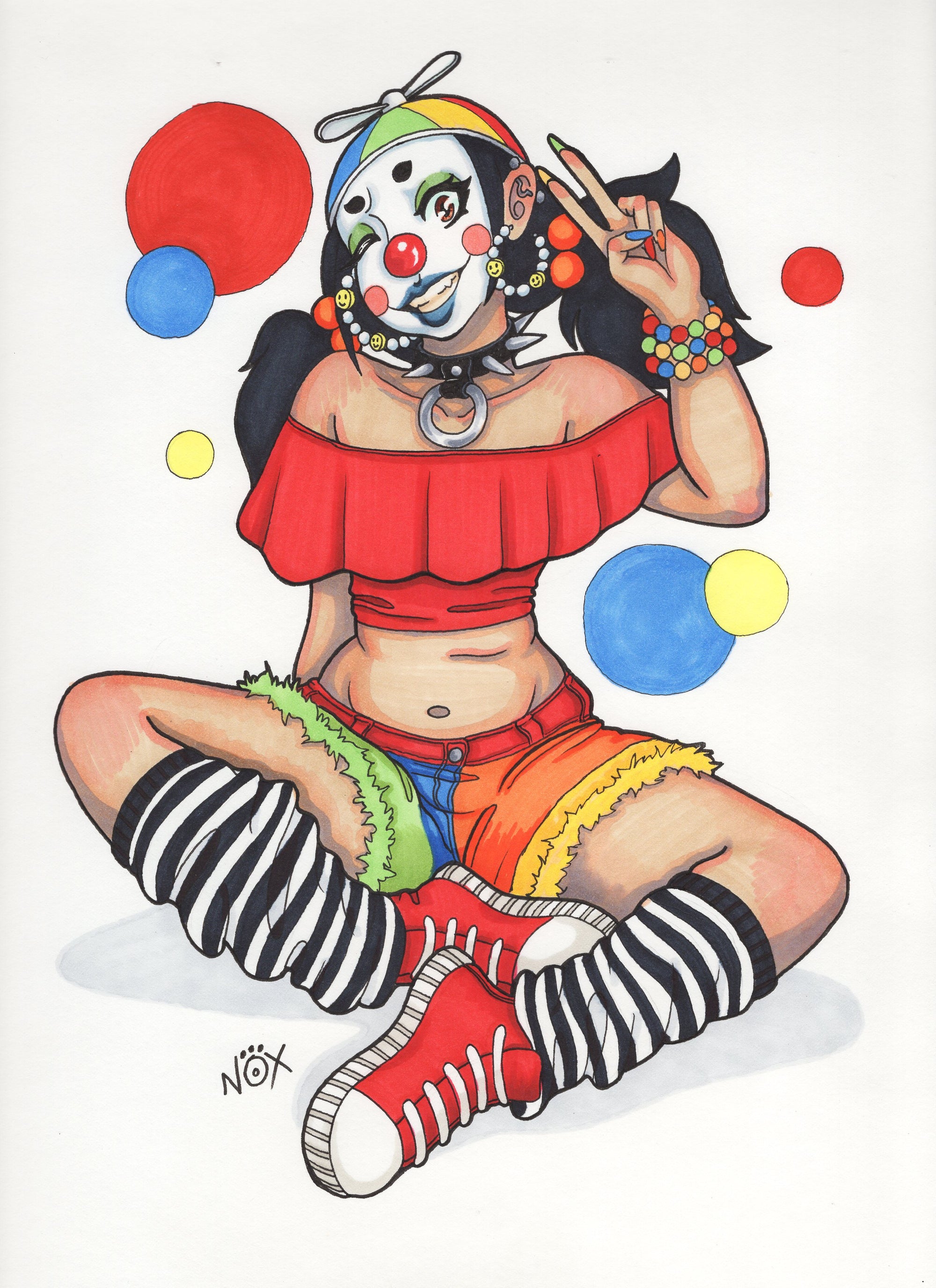 "Laugh Now, Cry Later: A Clown’s Day Off" Art Print