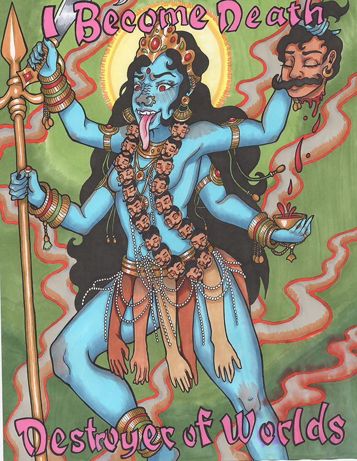 Kali: Cosmic Force of Destruction & Rebirth – Electrifying Art Print